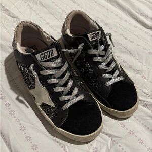 Golden Goose Black and Silver Sneakers